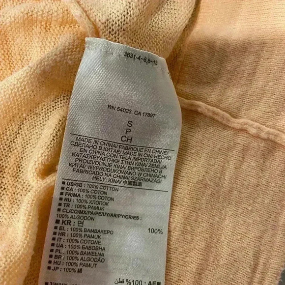 Banana Republic Hi Lo Cocoon Cardigan Perfect Peach Cotton Long Sleeve Size S - Picture 13 of 13